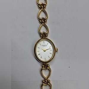 Caravelle by Bulova Gold Tone Girls Heart Strap Jewelry Grade Quartz Watch